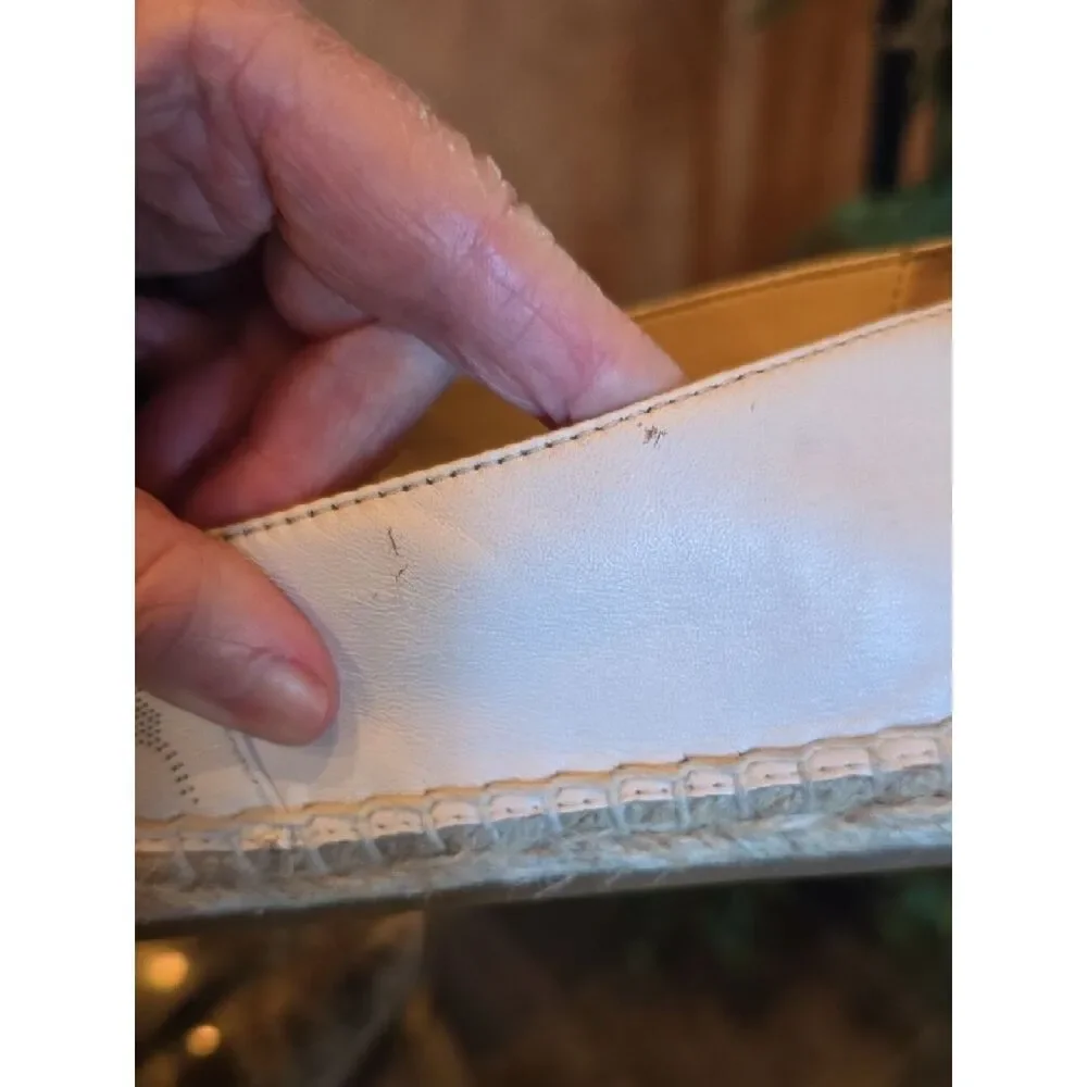 Coach Cream Logo Espadrille Slip-On Flats Size 9